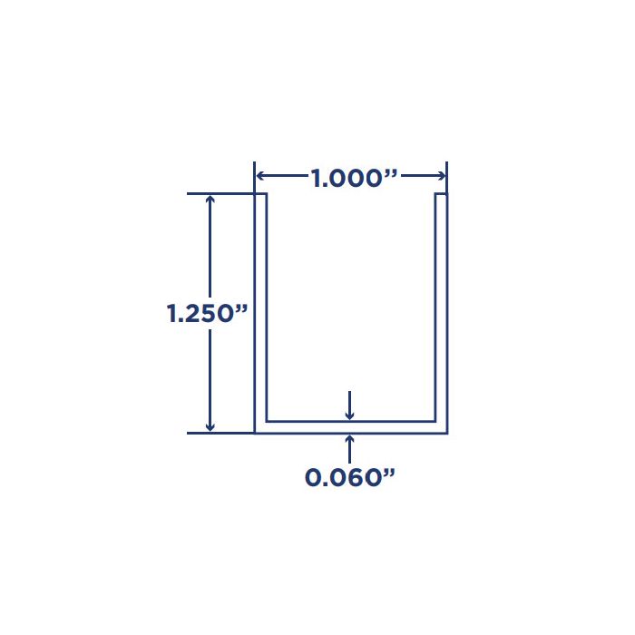 0.875" x 45" U-Channel